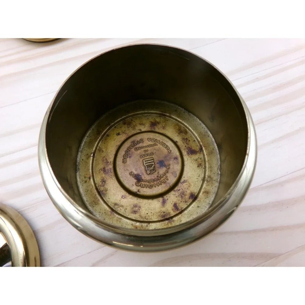 Erhard & Sohne Germany Brass Smokers Set Ashtray Lighter Cigarette Dispenser Vtg